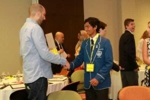 David Chait of Mr Delivery with one of the teen entrepreneurs